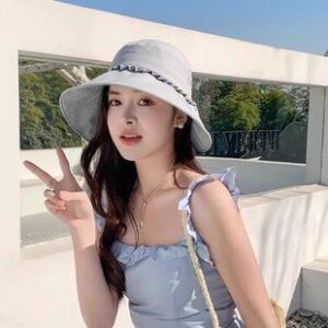 帽子女2025新款环绕式大帽檐蝴蝶结渔夫帽夏季百搭遮阳防晒太阳帽