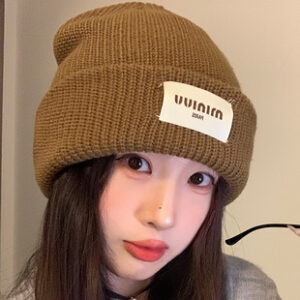 秋冬针织帽女生加厚保暖显脸小毛线帽护耳冷帽情侣休闲套头帽女士