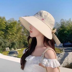 帽子女春夏2025新款防晒遮阳渔夫帽韩系百搭休闲大檐渔夫帽遮阳帽