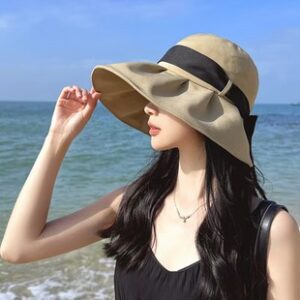 渔夫帽子女2025新款大帽檐防紫外线遮阳防晒帽出游海边透气太阳帽