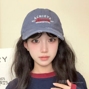 韩国潮牌男女韩版字母刺绣水洗棒球帽情侣显脸小做旧破洞鸭舌帽子