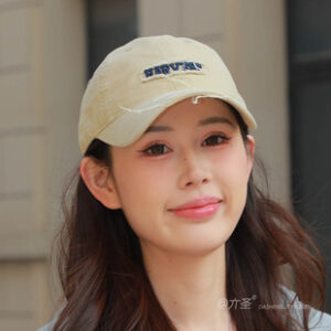 韩版个性破洞做旧棒球帽女ins刺绣字母街头情侣百搭网红鸭舌帽男