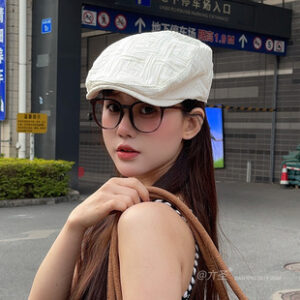 新款贝雷帽子女韩版网红素颜时尚百搭前进帽日系纯色显脸小鸭舌帽