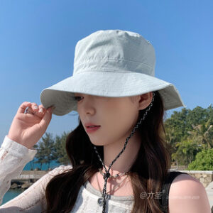 批发韩国2025新款渔夫帽女春夏大沿防晒遮阳沙滩出游帽子太阳帽女