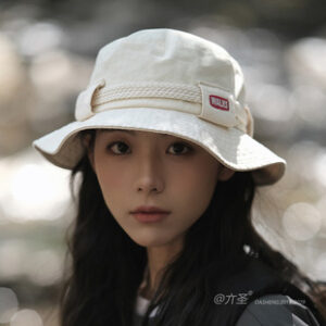 2025春夏新款户外防晒渔夫帽子女夏钓鱼帽大帽檐大沿遮阳帽子防风